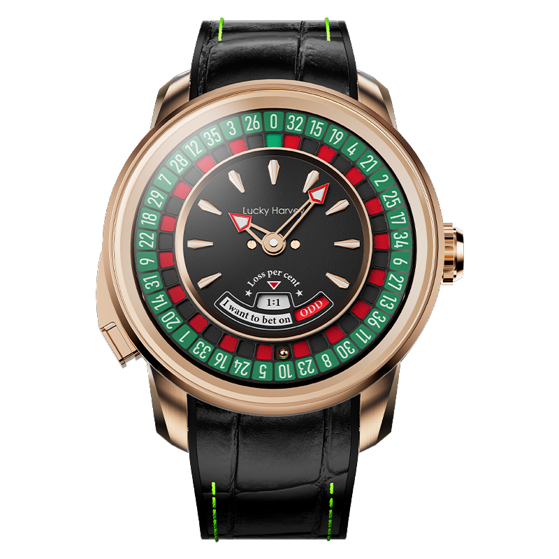 Automatic watch brands for men — Lucky Harvey Rose Gold European Roulette automatic watch