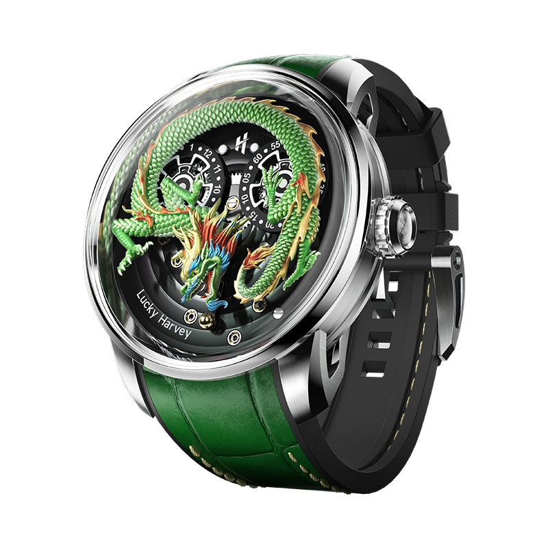 Lucky Harvey green dragon automaton watch — 2023 Hong Kong Watch & Clock Fair