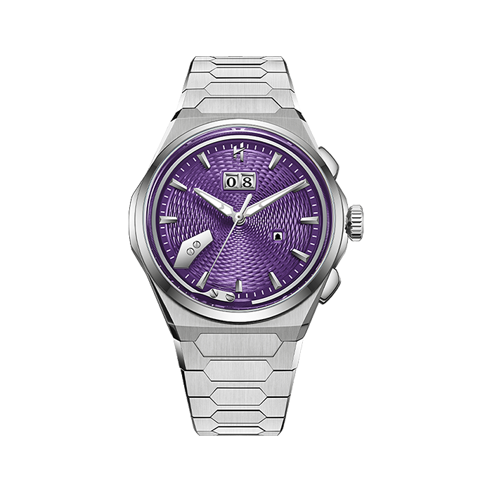 How chiming watches work — Lucky Harvey Purple Titanium Guilloché chiming automatic watch