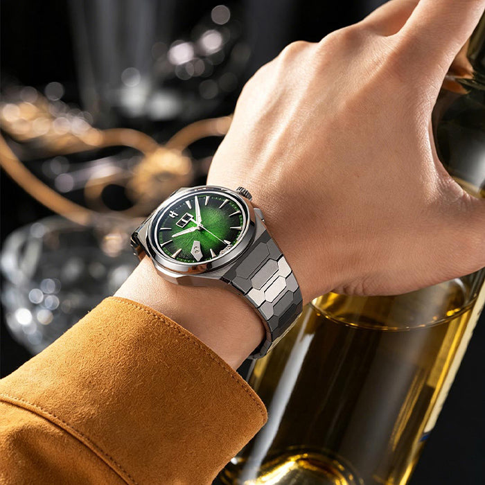 Sound Of Nature Hand-Engraved Brushed Dial Green Titanium Chiming Limited Edition Automatic Watch
