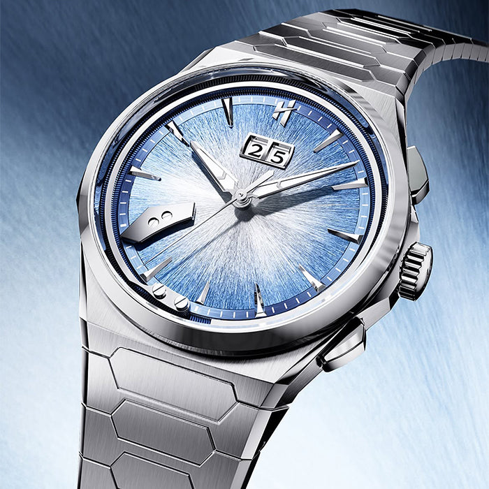 Sound Of Nature Hand-Engraved Brushed Dial Blue Titanium Chiming Limited Edition Automatic Watch