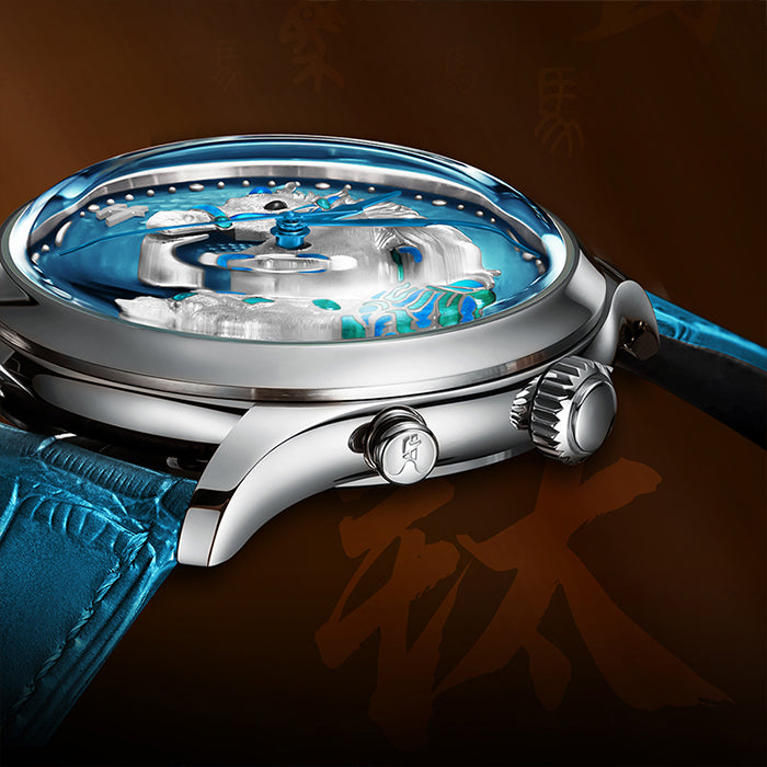 Craftmanship Series Blue Titanium Chiming Horse Limited Edition Automatic Watch