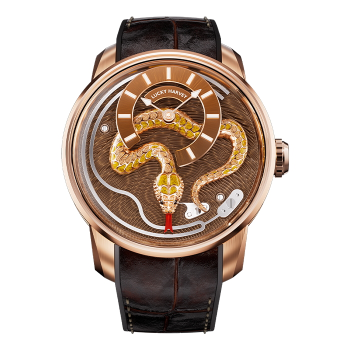 Lucky Harvey Rose Gold Enamel Chiming Snake | Hour Repeater 100