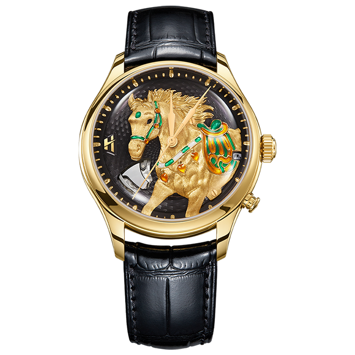 Craftmanship Series Gold Titanium Chiming Horse Limited Edition Automatic Watch