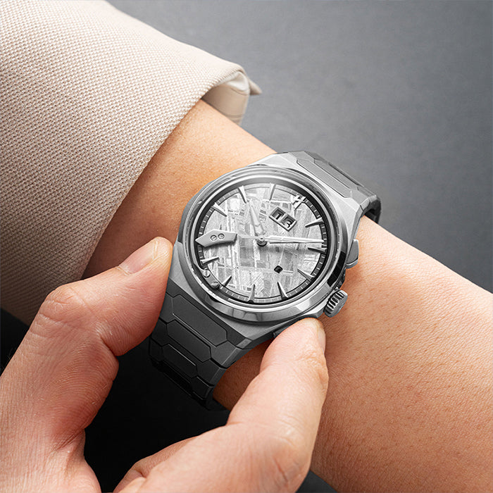 Sound Of Nature Muonionalusta Meteorite Dial Silver Titanium Chiming Limited Edition Automatic Watch