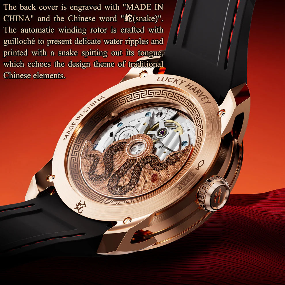 Craftmanship Series Rose Gold Enamel Snake Automatic Chiming Watch