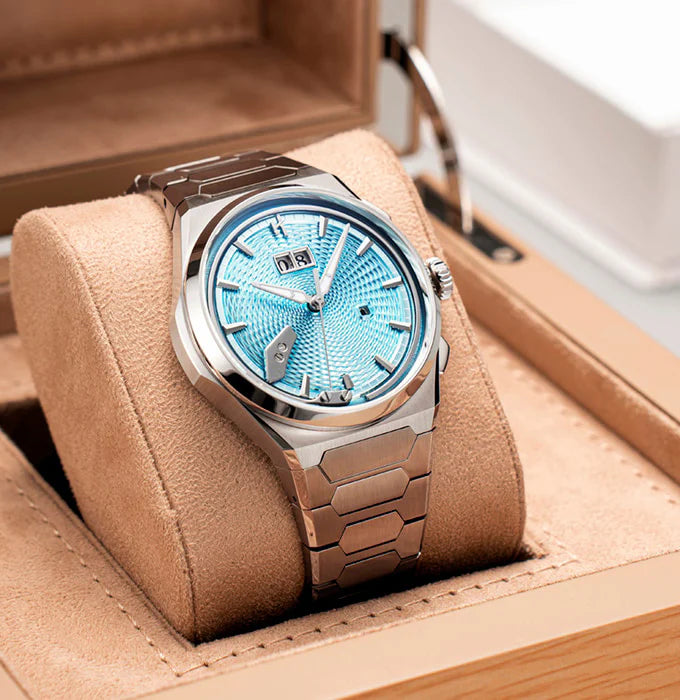 Sound Of Nature Guilloche Dial Ice Blue Titanium Chiming Limited Edition Automatic Watch