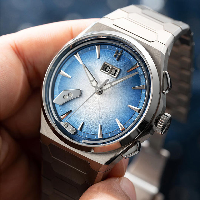 Sound Of Nature Hand-Engraved Brushed Dial Blue Titanium Chiming Limited Edition Automatic Watch