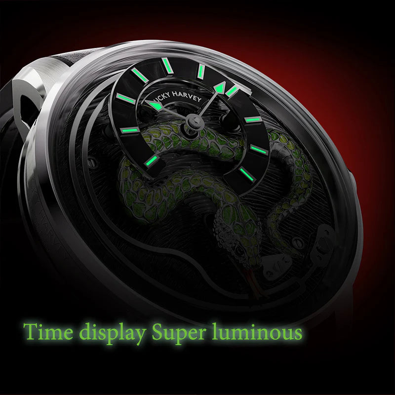 Craftmanship Series Silver Enamel Snake Automatic Chiming Watch