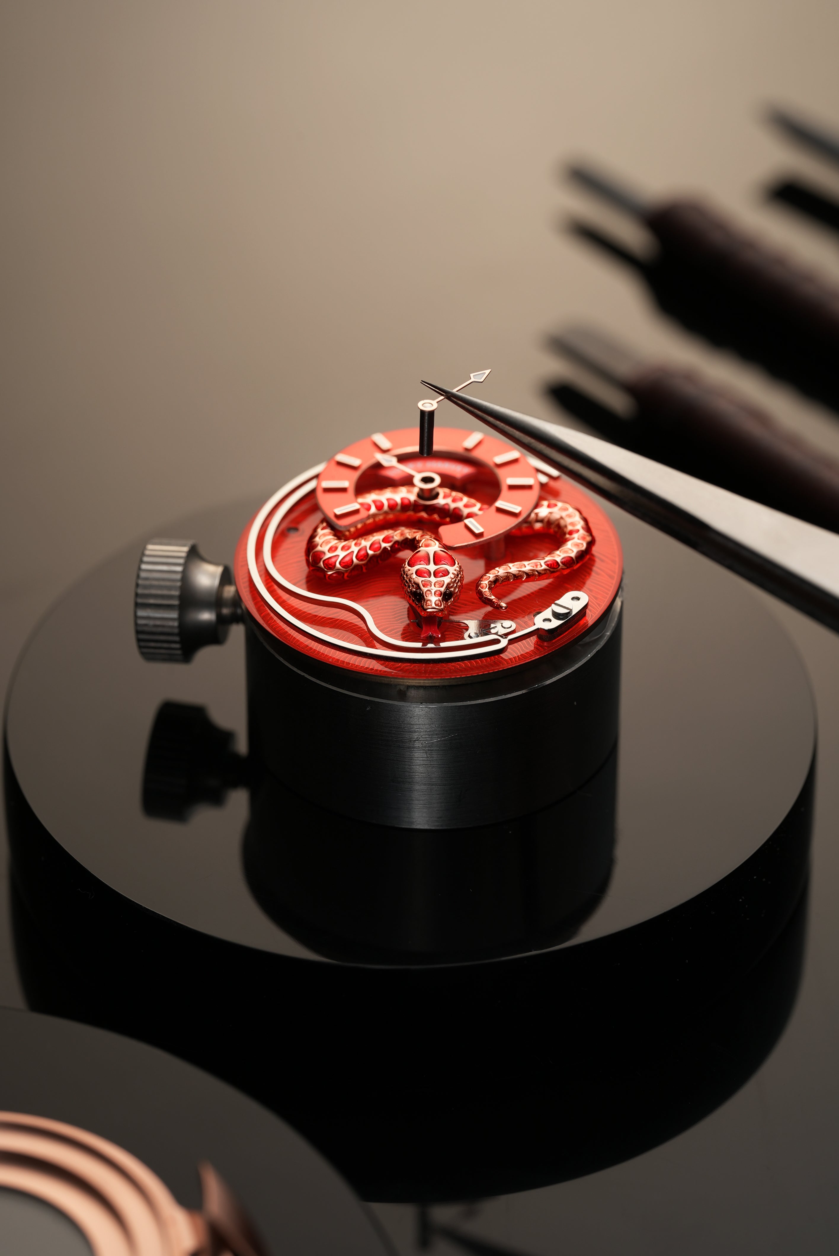 Craftmanship Series Red Enamel Snake Automatic Chiming Watch