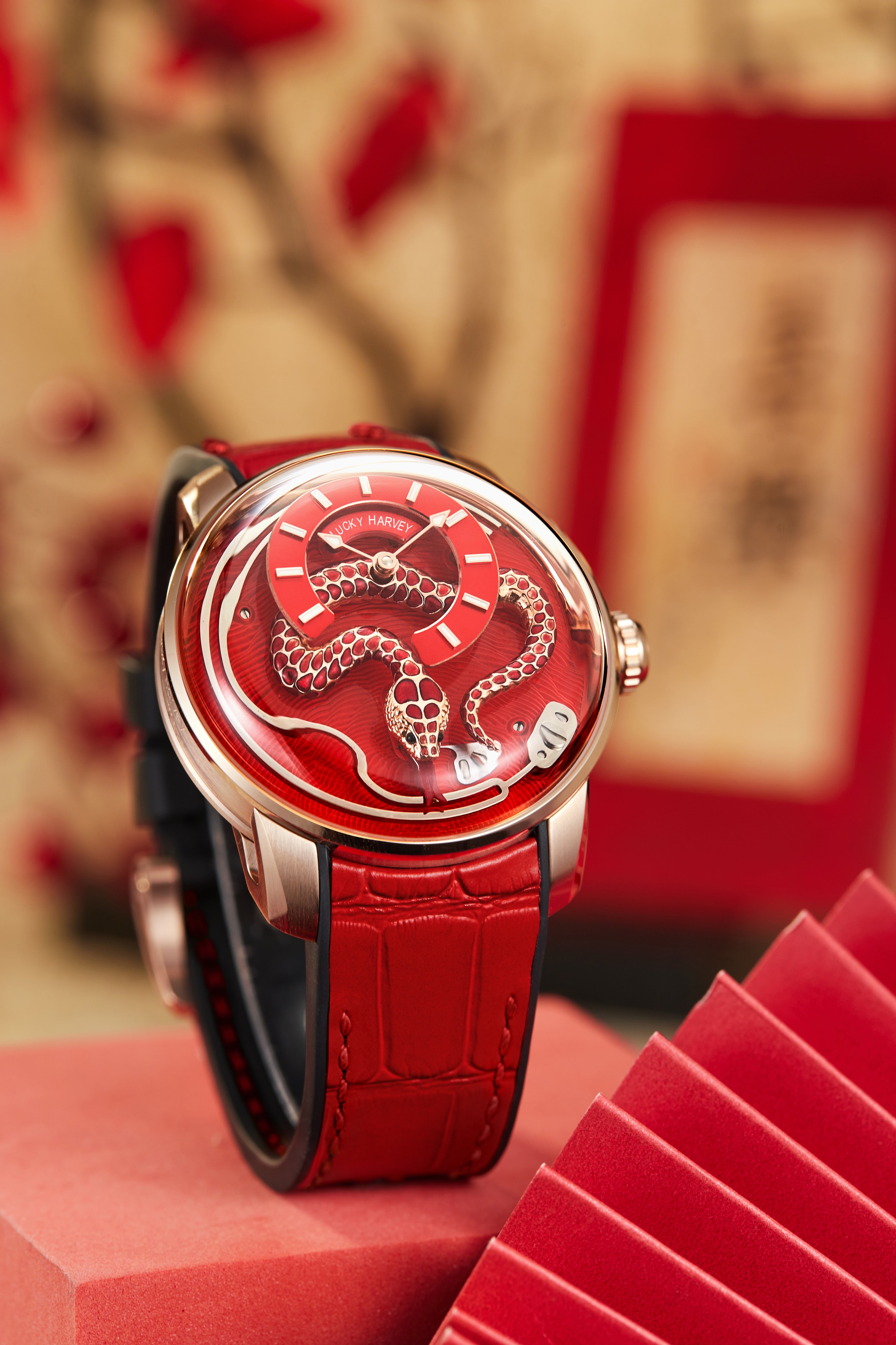 Craftmanship Series Red Enamel Snake Automatic Chiming Watch