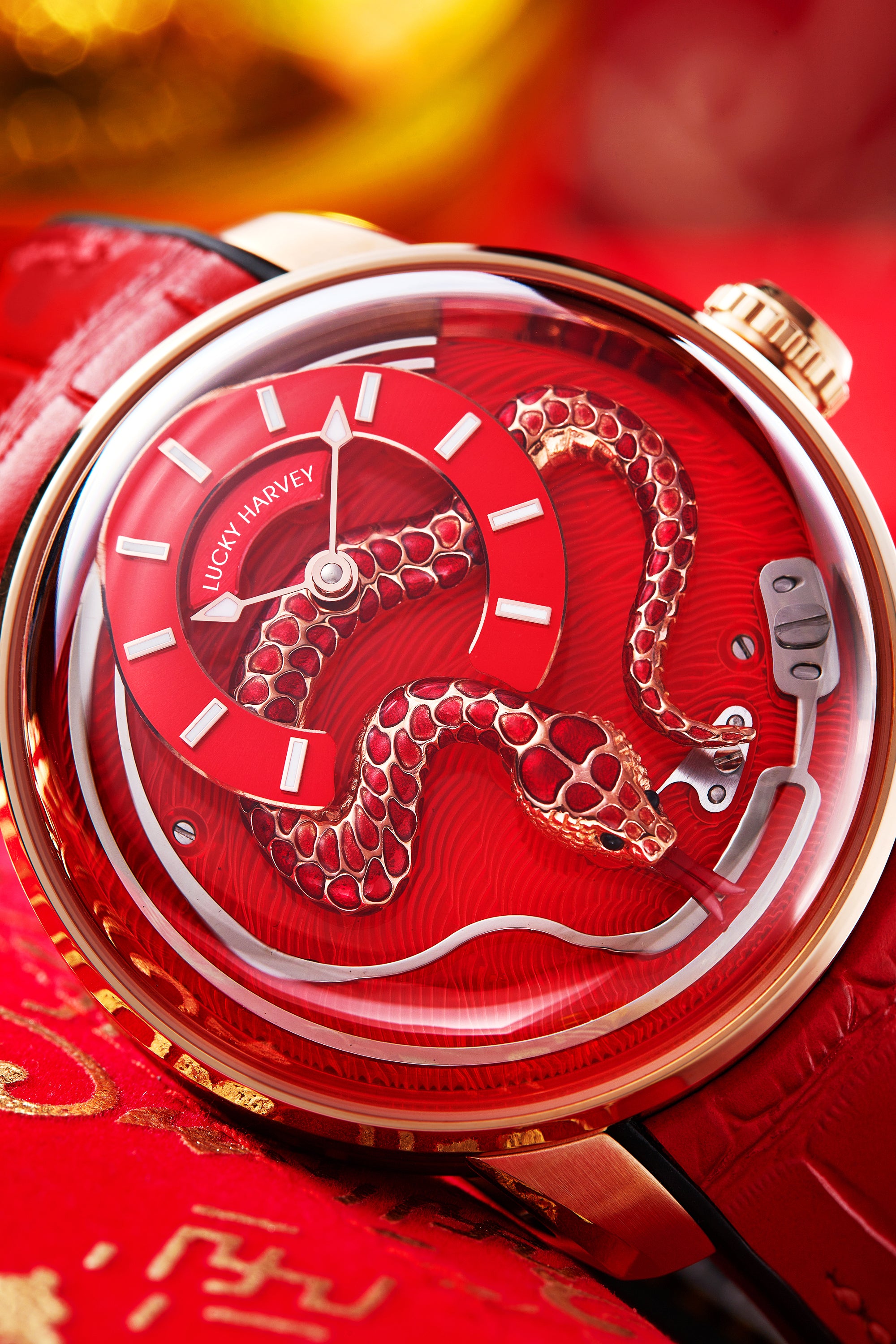 Craftmanship Series Red Enamel Chiming Snake Limited Edition Automatic Watch