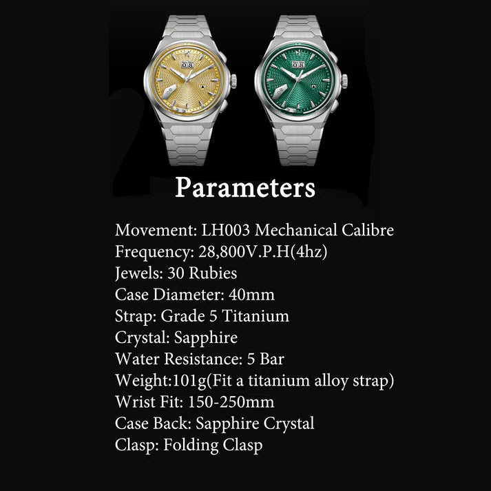 Guilloché Chiming Watch in Grade 5 Titanium – Yellow