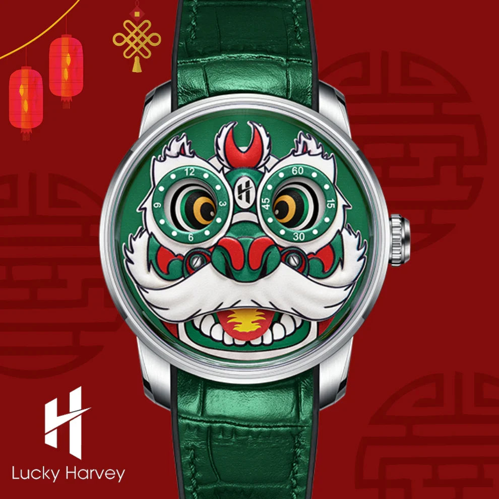Fun Series Green Lion Dance Automatic Watch