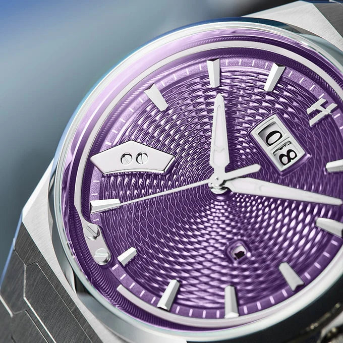 Wheat Ear Pattern Grade 5 Titanium Guilloché Chiming Watch 2.0 – Purple