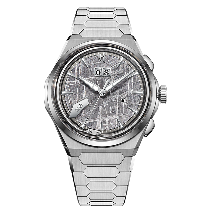 Real meteorite dial watch — Lucky Harvey Muonionalusta meteorite chiming watch in titanium
