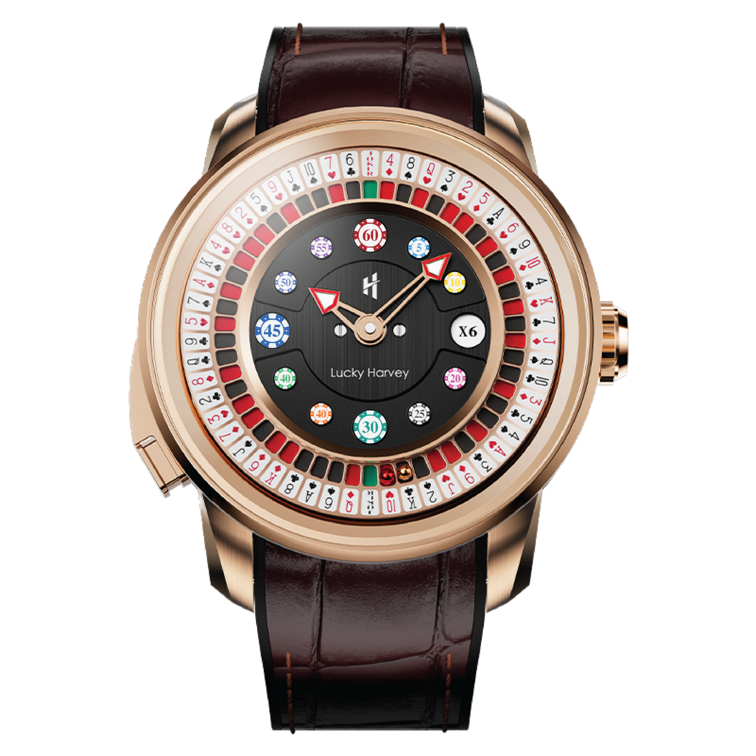 Lucky Harvey Casino Series Rose Gold Poker Roulette automatic watch