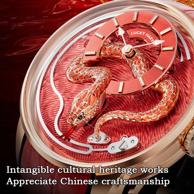 Craftmanship Series Red Enamel Snake Automatic Chiming Watch