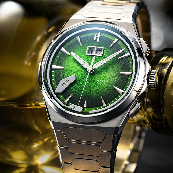Sound Of Nature Hand-Engraved Brushed Dial Green Titanium Chiming Limited Edition Automatic Watch