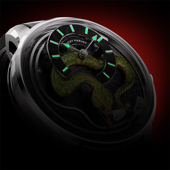 Craftmanship Series Silver Enamel Chiming Snake Limited Edition Automatic Watch