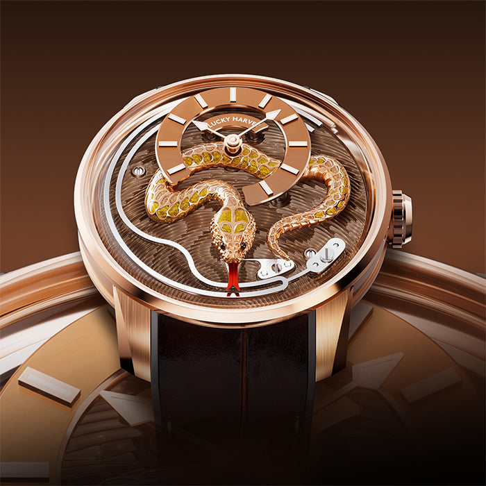 Lucky Harvey Rose Gold Enamel Chiming Snake | Hour Repeater 100