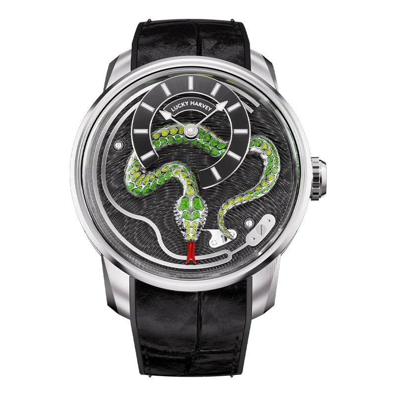 Craftmanship Series Silver Enamel Snake Automatic Chiming Watch