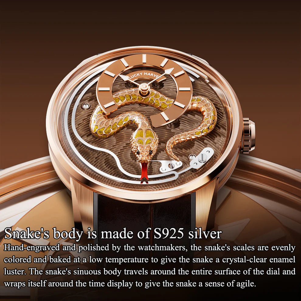 Craftmanship Series Rose Gold Enamel Snake Automatic Chiming Watch
