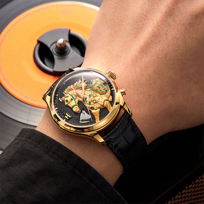 Craftmanship Series Gold Titanium Chiming Horse Limited Edition Automatic Watch