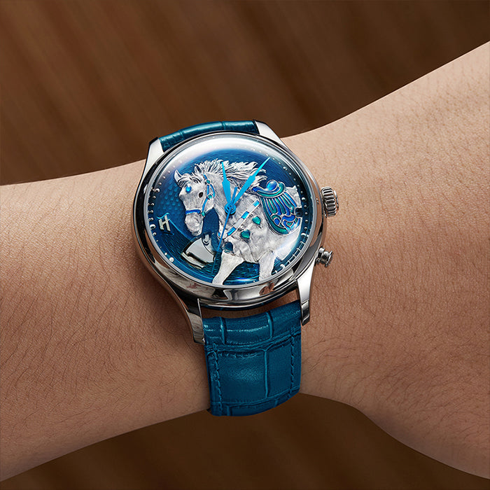 Craftmanship Series Blue Titanium Chiming Horse Limited Edition Automatic Watch