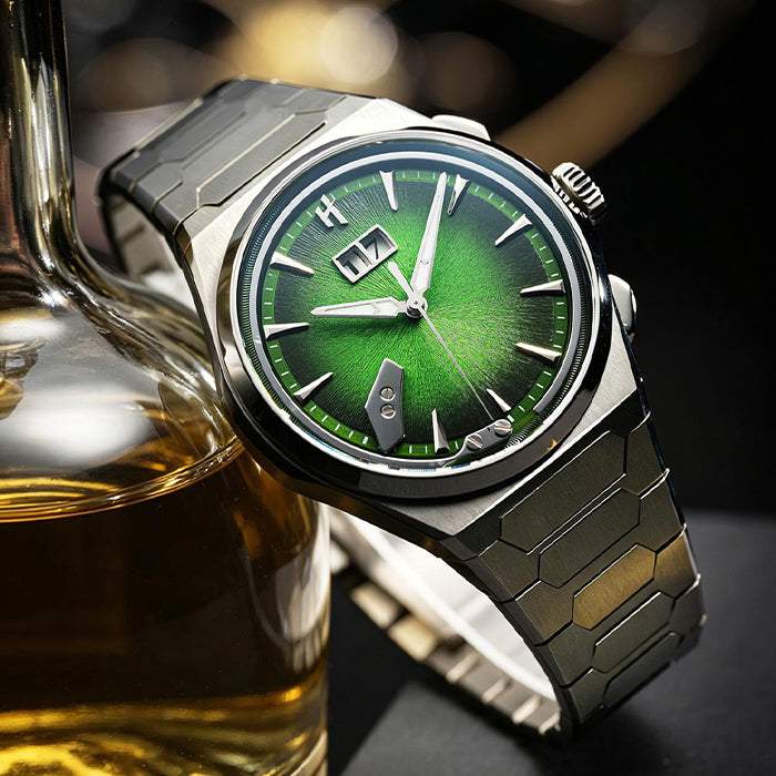 Sound Of Nature Hand-Engraved Brushed Dial Green Titanium Chiming Limited Edition Automatic Watch