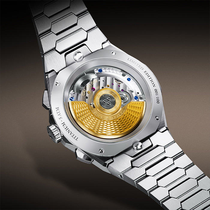 Sound Of Nature Hand-Engraved Brushed Dial Green Titanium Chiming Limited Edition Automatic Watch