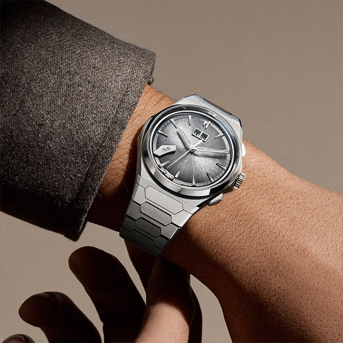 Sound Of Nature Hand-Engraved Brushed Dial Silver Titanium Chiming Limited Edition Automatic Watch
