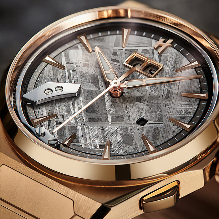 Lucky Harvey Meteorite Dial Rose Gold Titanium Chiming Watch