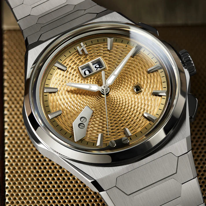 Guilloché Chiming Watch in Grade 5 Titanium – Yellow